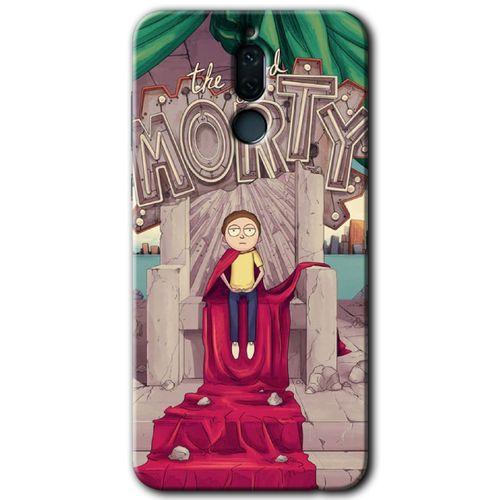 Huawei Mate 10 Lite Kılıf Baskılı Kapak - Morty + 5D Tam Kaplayan Cam