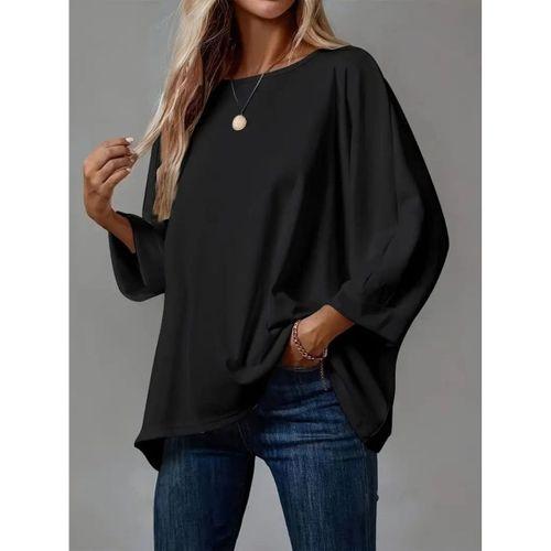 Kadın Truvakar Kollu Bisiklet Yaka Viskon Bluz