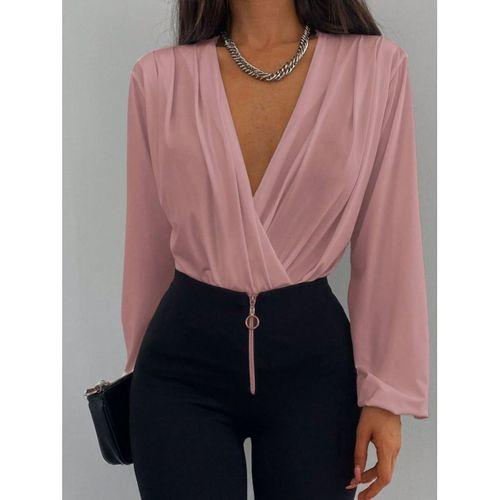 Kadın Uzun Kollu Kruvaze Yaka Sandy Bluz