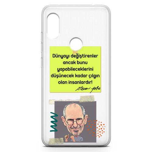 Xiaomi Redmi Note 6 Pro Kılıf Caps Steve Jobs Arka Kapak Koruma Desenli Full Koruyucu