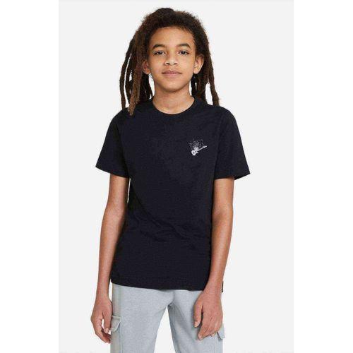 Gitar Notalar Göğüs Baskılı Unisex Çocuk Siyah T-shirt