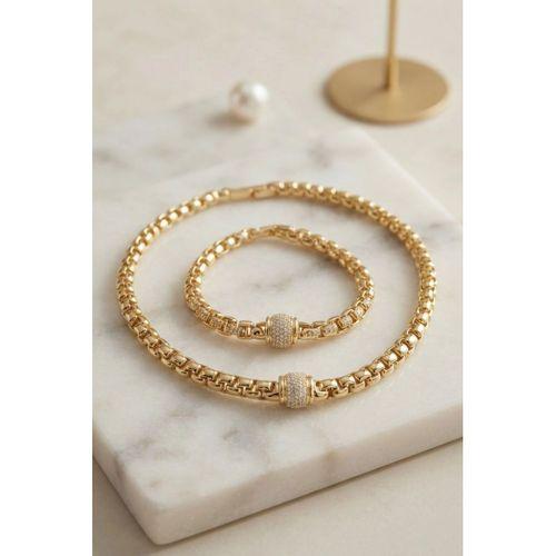 Xuping Singapur Zincir Model Kolye ve Bileklik Set