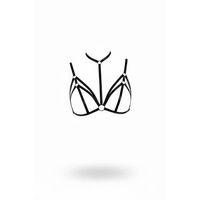 Siyah Göğüs Harness Boyunluklu Halkalı Çapraz Bant Detayı - Brf103