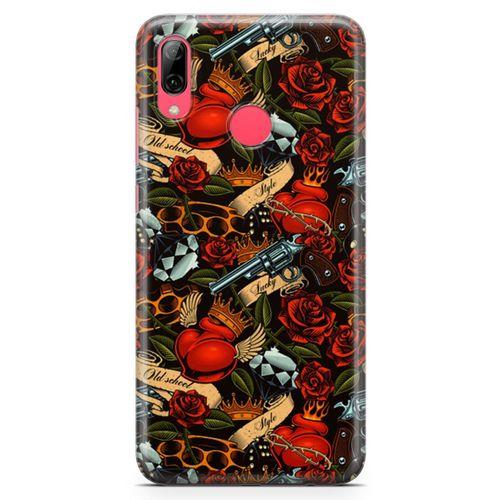 Huawei Y7 Prime 2019 Kılıf Geçici Dövme Arka Kapak Koruma Desenli Full Koruyucu