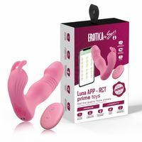 Luna APP RCT - Şarjlı Kumanda Ve Telefon Kontrollü İleri Geri Hareketli Çift Motorlu Giyilebilir Rabbit Vibratör