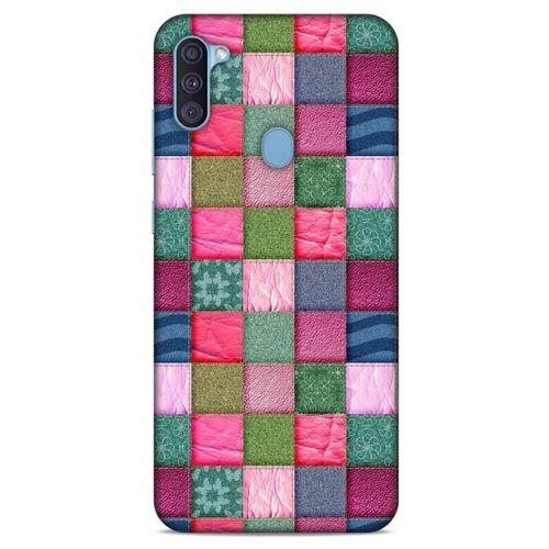 Samsung Galaxy A11 Kılıf Patchwork (35) Fit Design Kılıf Toz Pembe Lacivert