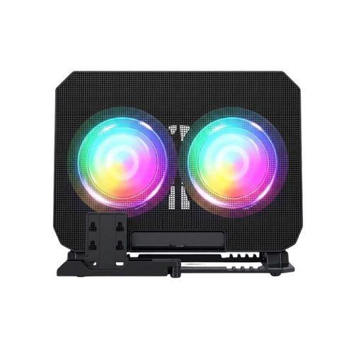 Rgb Işıklı Laptop Soğutucu Stand Çift Fanlı Sessiz Çalışan Ayarlanabilir