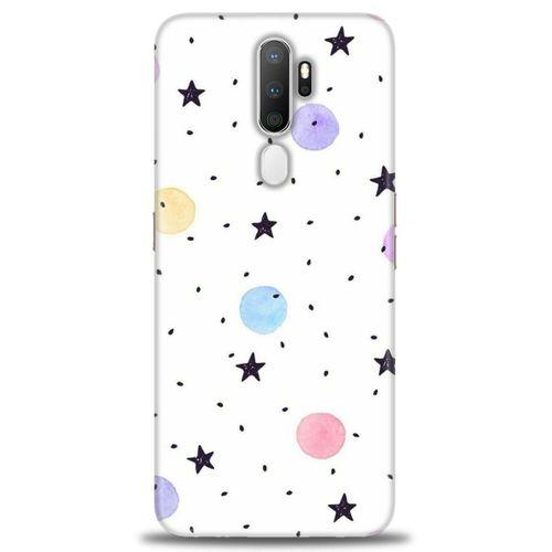 Oppo A9 2020 Kılıf HD Baskılı Kılıf - Yıldız ve Daireler + Tam Ekran Koruyucu