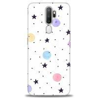 Oppo A9 2020 Kılıf HD Baskılı Kılıf - Yıldız ve Daireler + Tam Ekran Koruyucu