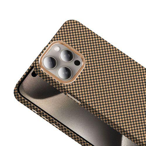 Apple iPhone 15 Pro Kılıf M-safe Şarj Özellikli Karbon Fiber Görünümlü Zore Gros Kapak