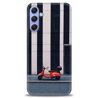 Samsung Galaxy A34 Kılıf HD Baskılı Kılıf - Kırmızı Motor + Tam Ekran Koruyucu