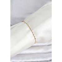 CM 14K Gold Renk Yassı Ezme Burgu Model Kadın Bileklik