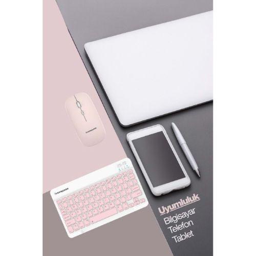 Pembe Kablosuz Klavye Ve Mouse Seti