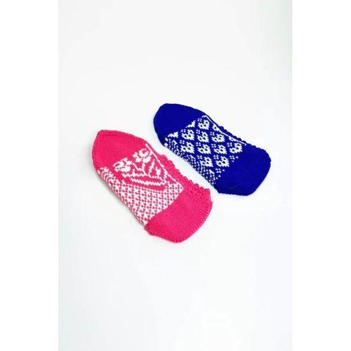 2 Çift El Örgüsü Kışlık Şık Kadın Yün Patik Set 12