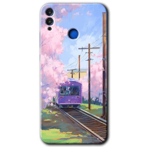 Honor 8c Kılıf HD Desen Baskılı Arka Kapak - Rails Paint + Kırılmaz Cam