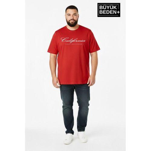 Erkek Büyük Beden El Yazılı Brooklyn Baskılı 3xl-6xl Bisiklet Yaka Tshırt SPR26BTS510-6