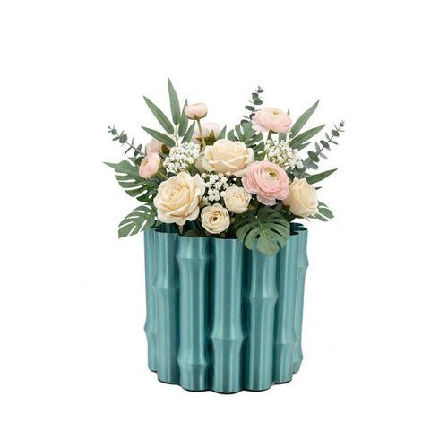 Parlak Yeşil Dekoratif Vazo Modern Tasarım Şık Masa Üstü Aksesuar