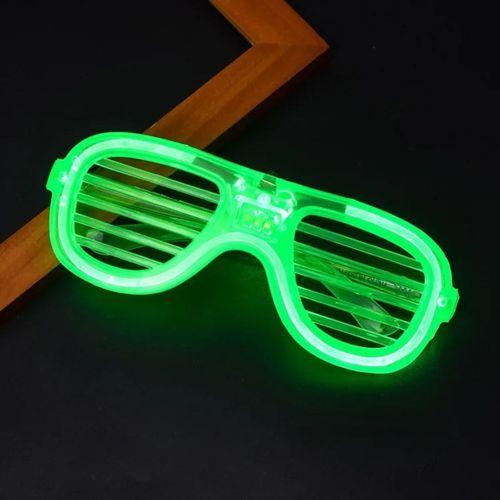 Yeşil LED Işıklı Parti Gözlüğü – Neon 3 Modlu