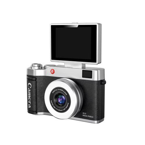 4k Çantalı Dijital Retro Video Kamera 48mp 16x Zoom Işıklı (32gb) Kart Dijital Fotoğraf Makinesi Siyah