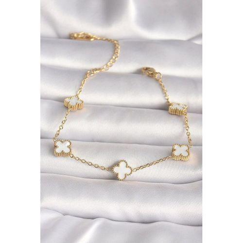316L Çelik Gold Renk Baby Boy Yonca Model Kadın Bileklik