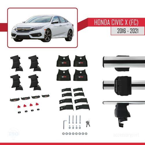 Honda Civic X (FC) Sedan 2016-2021 Arası ile uyumlu ACE-4 Ara Atkı Tavan Barı GRİ
