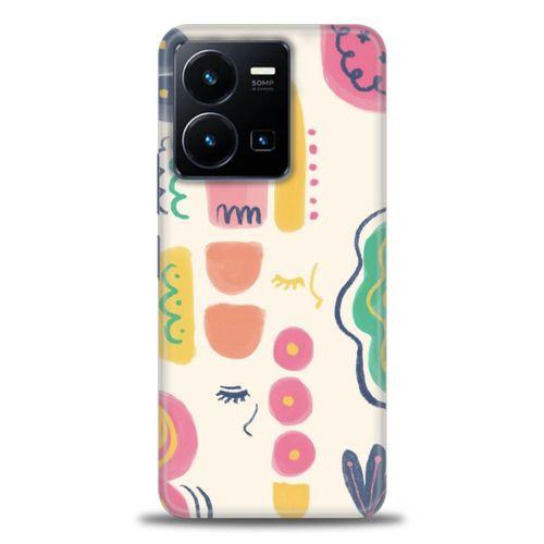 Vivo Y35 Kılıf HD Baskılı Kılıf - Çizim + Tam Ekran Koruyucu