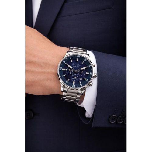 Ferrucci İç Fonksiyonları Aktif 30mt Suya Dayanıklı Çelik Kordon + Bileklik Hediyeli Erkek Kol Saati VS.BLKT.0956