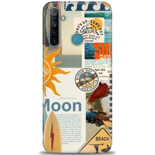 Realme 6i Kılıf HD Baskılı Kılıf - Moon + Tam Ekran Koruyucu