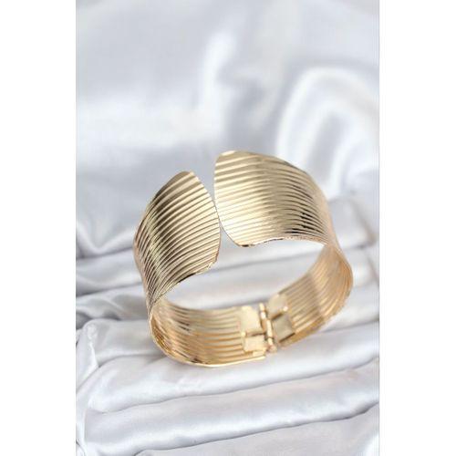 Pirinç Gold Renk Levha Model Kadın Bileklik