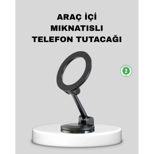Katlanır Manyetik Araç İçi Telefon Tutucu – 360° Dönebilen, Magsafe Uyumlu, Güçlü Mıknatıslı Tasarım