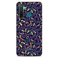 Oppo Realme 5 Pro Kılıf Kelebek Etkisi (20) Koruyucu Kılıf Fuşya Mavi