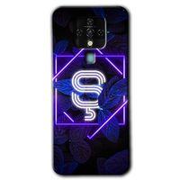 MRCİLETİSİM Tecno Camon 16 Kılıf HD Desen Baskılı Arka Kapak+Temperli Cam - Dark Neon Yaprak Ş Harfi