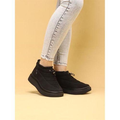 LUXOR Kadın Dolgulu Kışlık Siyah Sneaker Bot