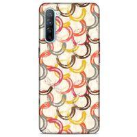 Oppo Reno 3 Kılıf Pastel Renkler (33) Hybrid Kılıf Kahverengi Turuncu