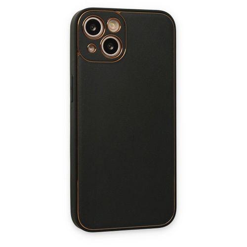Newface iPhone 14 Kılıf Coco Deri Silikon Kapak - Siyah