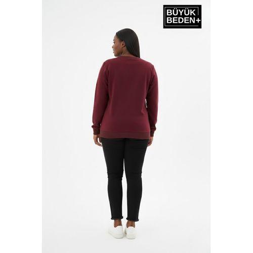 Kadın Büyük Beden MİLANO İTALiA Baskılı Bisiklet Yaka Sweatshirt SPR26BSWK956-9