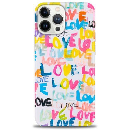 iPhone 14 Pro Kılıf HD Baskılı Kılıf - Love Love + Tam Ekran Koruyucu