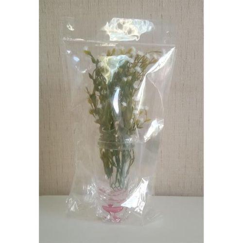 2 Adet Vazo Dahil,Vazoda Çiçek,Beyaz Yapay Çiçek,Vazo Dekoratif Kristal Damlalı 6X6X19Cm