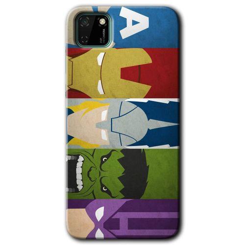 Huawei Y5P Kılıf HD Desen Baskılı Arka Kapak + Temperli Cam - Avengers-1