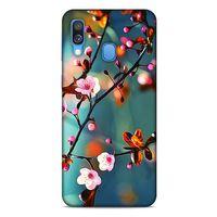 Lopard Samsung Galaxy A40 Uyumlu Kılıf Bahar (45) Liquid Air Kılıf Beyaz Pembe Çiçek