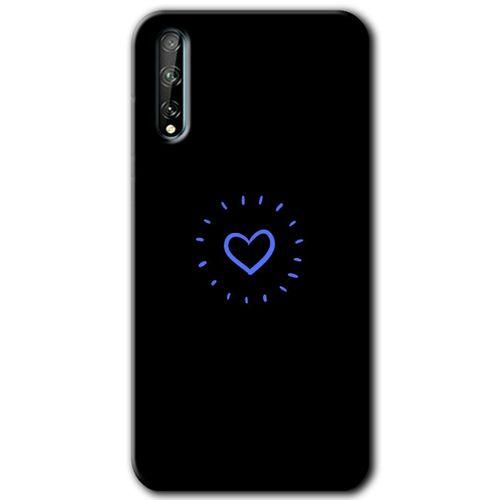 Huawei P Smart S Kılıf Baskılı Kapak - Heart Strokes + 5D Tam Kaplayan Cam