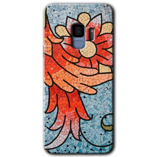 Samsung Galaxy S9 HD Baskılı Kılıf + 9D Tam Ekran Koruyucu - Mozaik Çiçek