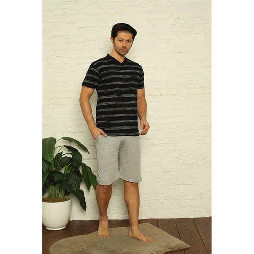 Erkek Siyah V Yaka 3'lü Pijama Takım