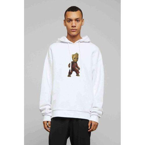 Groot Baskılı Beyaz Erkek Kapşonlu Sweatshirt