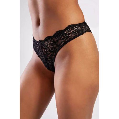 Gcolors Brazillian Külot, Kadın Dantelli Siyah Brezilyan Külot