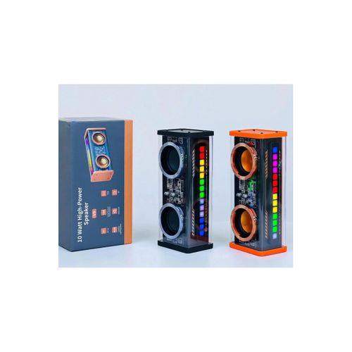 Şeffaf Mecha Müzik Tws Stereo Rgb İşıklı Hoparlör Kablosuz Bluetooth 5 0 Taşınabilir Hoparlör V9