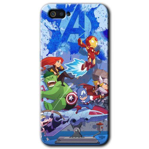 MRCİLETİSİM Realme C2 Kılıf HD Desen Baskılı Arka Kapak + Temperli Cam - Avengers Cartoon