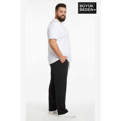 Erkek Büyük Beden Rahat Kalıp Paça Reçmeli İnce Eşofman Altı SPR26BEA952