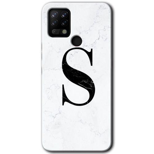 Tecno Pova Kılıf HD Desen Baskılı Arka Kapak - Beyaz Mermer Desenli S Harfi