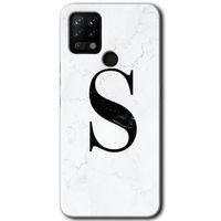 Tecno Pova Kılıf HD Desen Baskılı Arka Kapak - Beyaz Mermer Desenli S Harfi